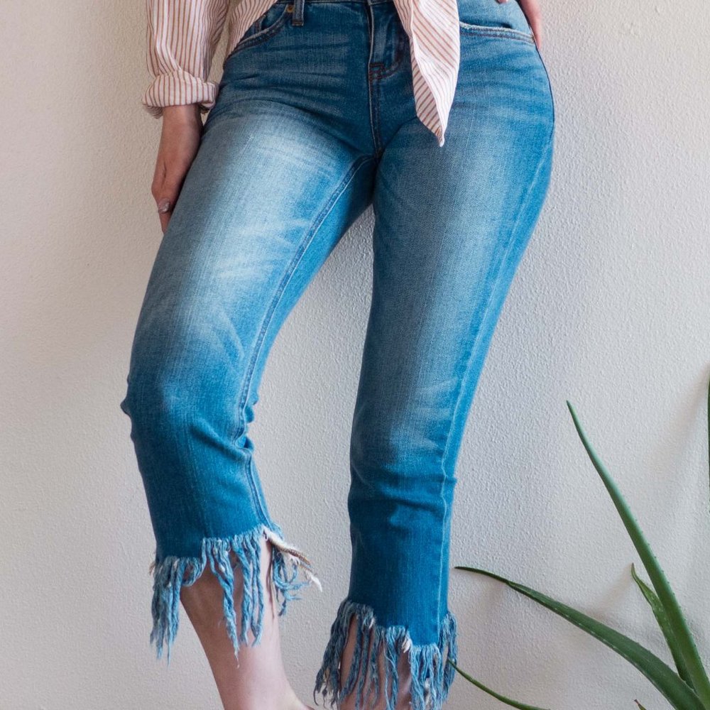 Bohemian Fringe hem jeans